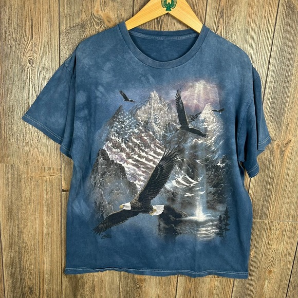 The Mountain Bald Eagles Mountains USA T-Shirt Nature Tie Dye Rick Kelley 2004 - Picture 1 of 5
